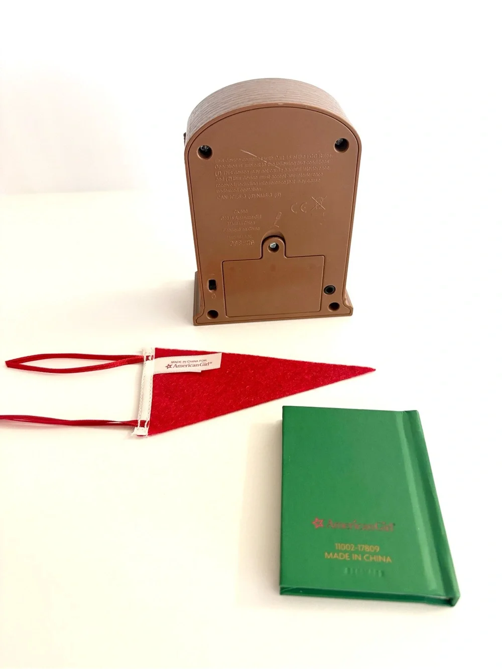 American Girl Kit Radio with pennant and book.